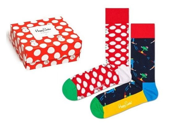 Happy Socks dvojité balení unisex ponožek Christmas Gift Box XBDO02-4300