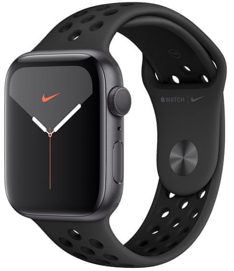 Apple Watch Nike Series 5 GPS, 44mm Space Grey Aluminium Case with Anthracite/Black Nike Sport Band (MX3W2HC/A)