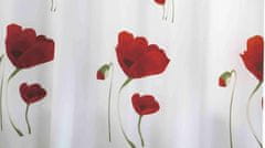 GRUND Textilní koupelnový závěs, PAPAVERO textil, bílá/červená