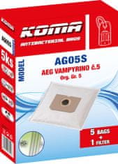 KOMA AG05S - Sáčky do vysavače AEG Vampyr č.5 textilní, 5ks
