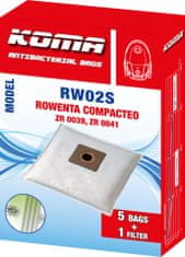 KOMA RW02S - Sáčky do vysavače Rowenta Compacteo ZR 003901 textilní, 5ks