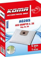 KOMA AG28S - Sáčky do vysavače AEG Vampyr č.28 textilní, 5ks