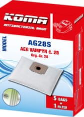 KOMA AG28S - Sáčky do vysavače AEG Vampyr č.28 textilní, 5ks