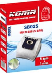 KOMA SB02S - Sáčky do vysavače Electrolux Multi Bag textilní - kompatibilní se sáčky typu S-bag, 5ks
