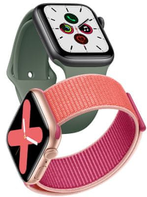 Chytré hodinky Apple Watch Series 5, Retina displej stále zapnutý EKG monitorování tepu srdeční činnosti hudební přehrávač volání notifikace NFC platby Apple Pay hluk App Store