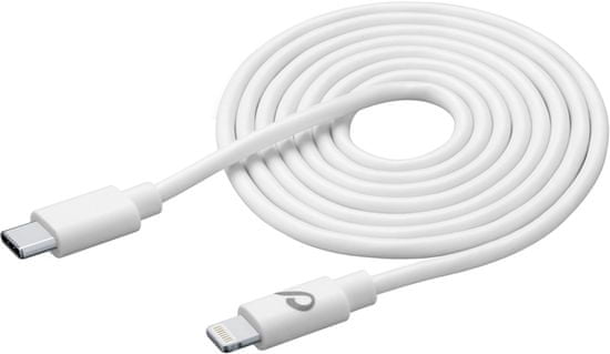 CellularLine USB-C datový kabel s konektorem Lightning, 200 cm, bílý (USBDATAC2LMFI2MW)