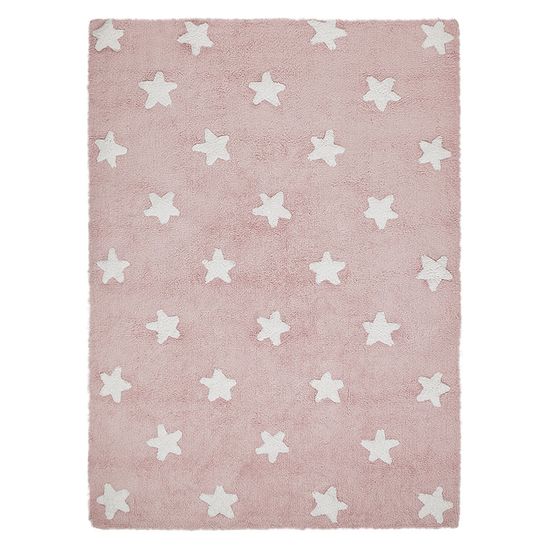 Lorena Canals Přírodní koberec, ručně tkaný Stars Pink-White