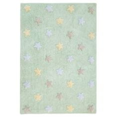 Lorena Canals Přírodní koberec, ručně tkaný Tricolor Stars Soft Mint 120x160