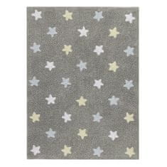 Lorena Canals Přírodní koberec, ručně tkaný Tricolor Stars Grey-Blue 120x160