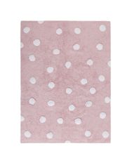 Lorena Canals Přírodní koberec, ručně tkaný Polka Dots Pink-White 120x160