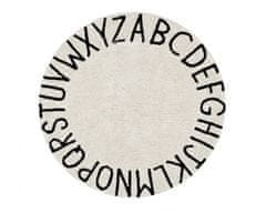 Lorena Canals Přírodní koberec, ručně tkaný Round ABC Natural-Black 150x150 (průměr) kruh