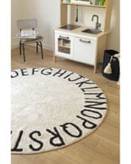 Lorena Canals Přírodní koberec, ručně tkaný Round ABC Natural-Black 150x150 (průměr) kruh