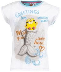 Sun City Dětské tričko Mimoni Greetings bavlna bílo-tyrkysové 3 / 4 roky Velikost: 104 (4 roky)