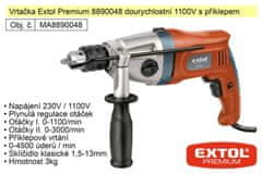 Extol Premium Elektrická vrtačka dvourychlostní 1100 W Extol Premium 8890048