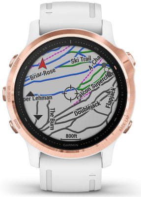 Chytré hodinky Garmin fénix 6S PRO, zobrazení mapy na displeji, GPS, Glonass, Galilelo