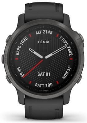 Chytré hodinky Garmin fénix 6S Sapphire, smart watch, pokročilé, outdoorové, sportovní, odolné, dlouhá výdrž baterie, hudební přehrávač