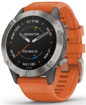 Chytré hodinky Garmin fénix 6 Sapphire, smart watch, pokročilé, outdoorové, sportovní, odolné, dlouhá výdrž baterie, hudební přehrávač