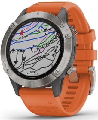Inteligentné hodinky Garmin fénix 6 Sapphire, zobrazenie mapy na displeji, GPS, Glonass, Galileo