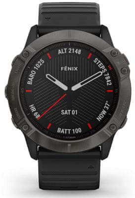 Chytré hodinky Garmin fénix 6X Sapphire, smart watch, pokročilé, outdoorové, sportovní, odolné, dlouhá výdrž baterie, hudební přehrávač