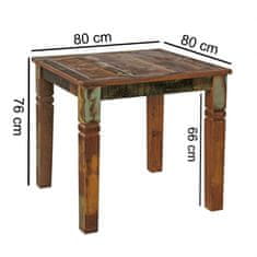Bruxxi Jídelní stůl z recyklovaného dřeva Kalkutta, 80 cm, mango
