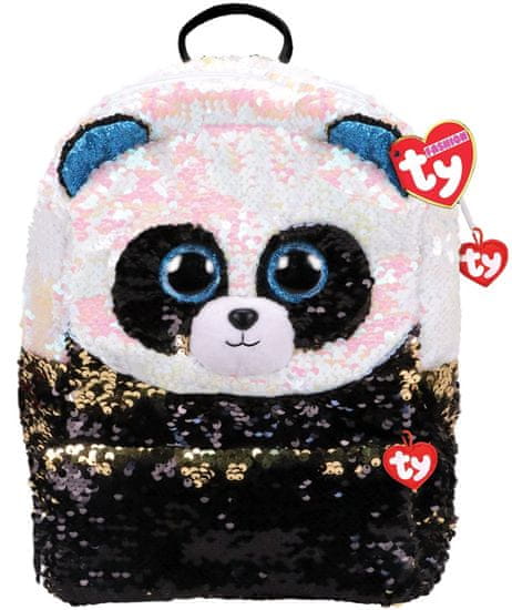 TY Fashion Sequins large batůžek s otočnými flitry Bamboo - panda