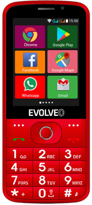 Evolveo EasyPhone AD Dual SIM, chytrý telefon pro seniory, nabíjecí stojánek, velká tlačítka, dotykový displej, SOS tlačítko, Android, GPS, 3G