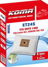 KOMA ET24S - Sáčky do vysavače ETA Onyx 1466 textilní, 5ks
