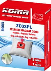 KOMA ZE03PL - Sáčky do vysavače Zelmer Magnat 3000 s plastovým čelem, textilní, 5ks