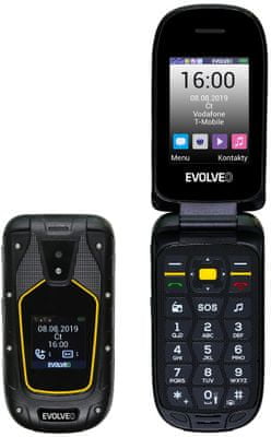 Evolveo StrongPhone F5, odolný tlačítkový výklopný telefon, véčko, vodotěsný, prachuvzdorný, odolný proti nárazu a pádu, IP68