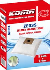KOMA ZE03S - Sada příslušenství pro vysavače Zelmer Magnat 3000, Jupiter, Solaris, 15 sáčků, 1 Hepa filtr