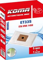 KOMA ET33S - Sáčky do vysavače ETA Viva 458, O3 1460 textilní, 5ks
