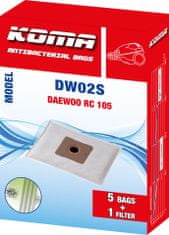 KOMA DW02S - Sada 25 ks sáčků do vysavače Daewoo RC 105