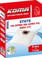 KOMA ET07S - Sáčky do vysavače ETA Optimo 1406, Astro 1410, Aquill 1412 textilní, 5ks
