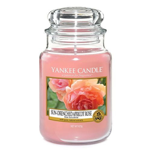 Yankee Candle Svíčka ve skleněné dóze , Vyšisovaná meruňková růže, 623 g