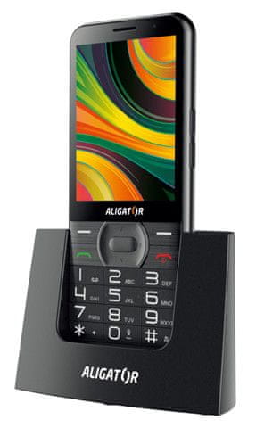 Levně Aligator A900 GPS Senior, černý + stolní nabíječka