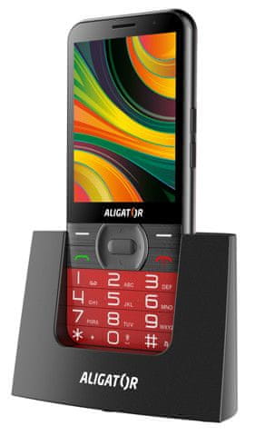 Levně Aligator A900 GPS Senior, červený + stolní nabíječka