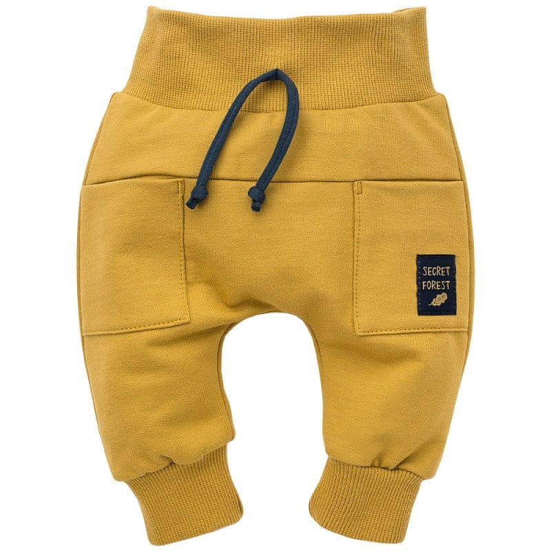 PINOKIO dětské kalhoty Secret Forest 62 žlutá