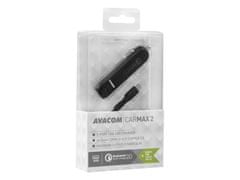 Avacom  CarMAX 2 nabíječka do auta 2x Qualcomm Quick Charge 2.0, černá barva (micro USB kabel)
