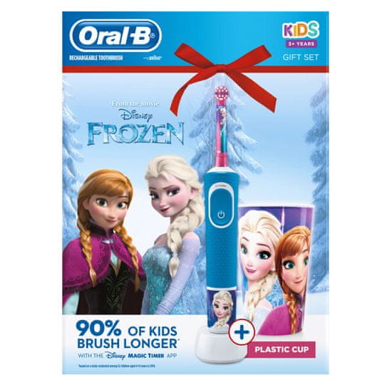 Oral-B dětský elektrický kartáček Vitality Frozen + kelimek