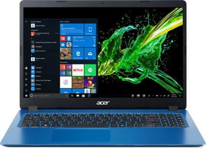 Notebook Acer Aspire 3 Full HD SSD DDR4 krásný obraz detailní zobrazení