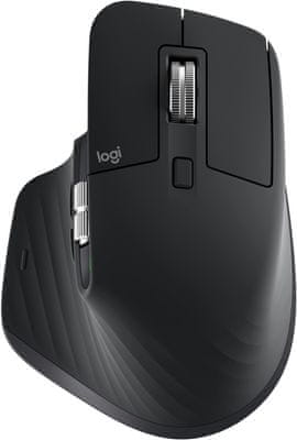 Profesionální myš Logitech  MX Master 3, černá (910-005710) 4 000 DPI programovatelná tlačítka nový snímač ergonomická integrovaná paměť
