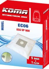 KOMA EC06S - Sáčky do vysavače ECG VP 908 textilní, 5ks