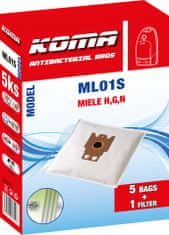 KOMA ML01S - Sáčky do vysavače Miele H,G,N textilní, 5ks