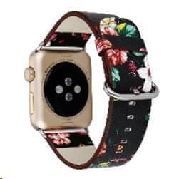 eses Kožený květinový řemínek 38/40 mm černý/červený pro Apple Watch (1530000158)