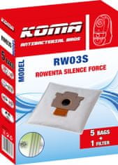 KOMA RW03S - Sáčky do vysavače Rowenta Silence Force textilní, 5ks