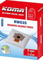 KOMA RW03S - Sáčky do vysavače Rowenta Silence Force textilní, 5ks