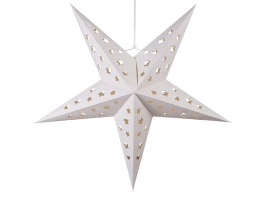 Toro Vánoční hvězda k zavěšení 4 LED, bílá, papír, 60 cm