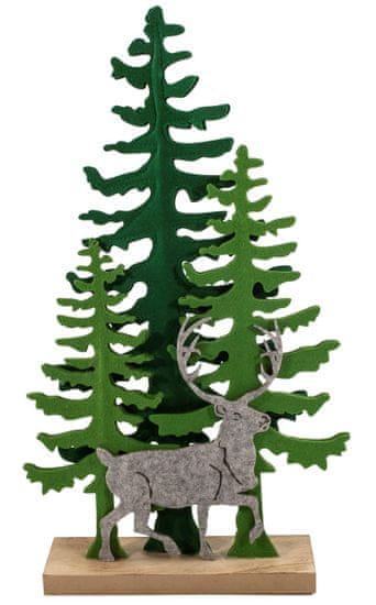 Toro Dekorace vánoční - sob se stromkem, plstěný