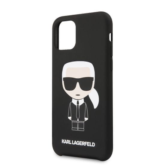 Karl Lagerfeld Silikonový Kryt pro iPhone 11 Black (EU Blister) (KLHCN61SLFKBK)