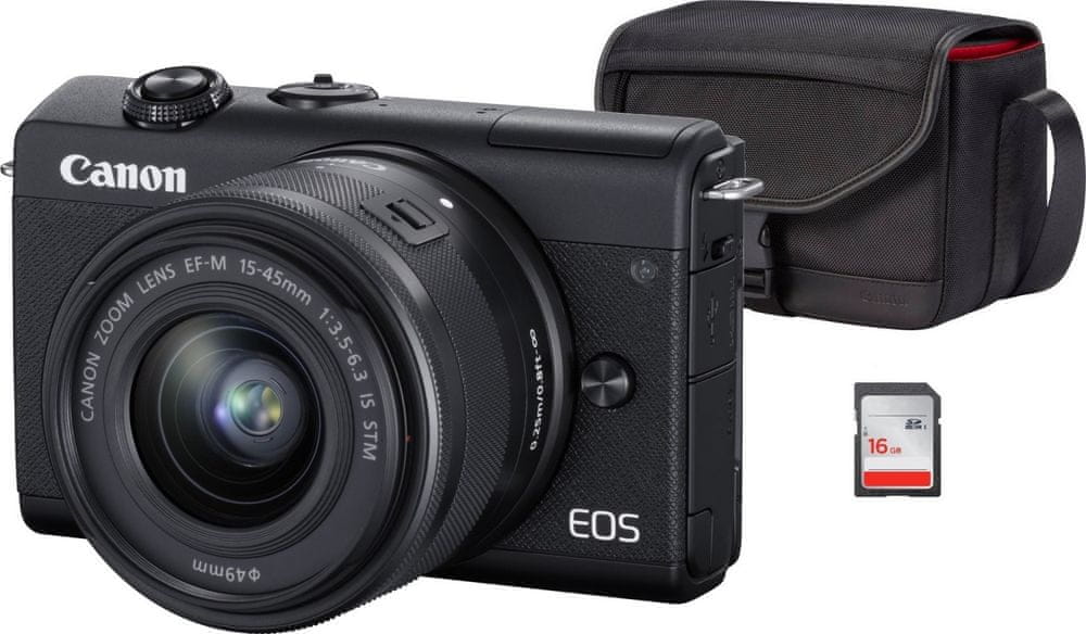 Levně Canon EOS M200 + 15-45 EF-M IS STM Value Up Kit Black (3699C040)